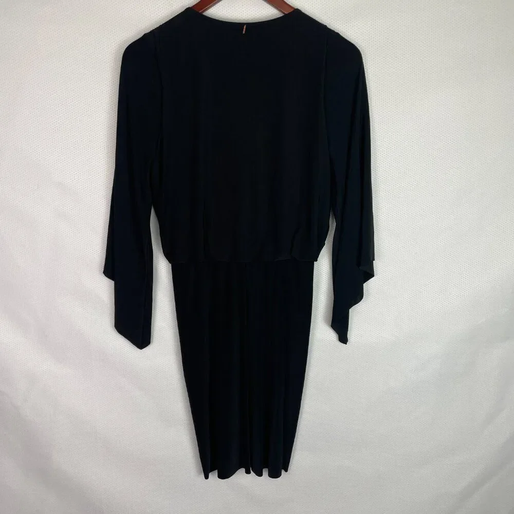 Misa Los Angeles Revolve Teget Front Twist Knot Cocktai Mini Dress Black S
